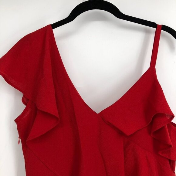 NWT Maddison Red One Shoulder Ruffle Layered Top size 6 - Picture 13 of 16